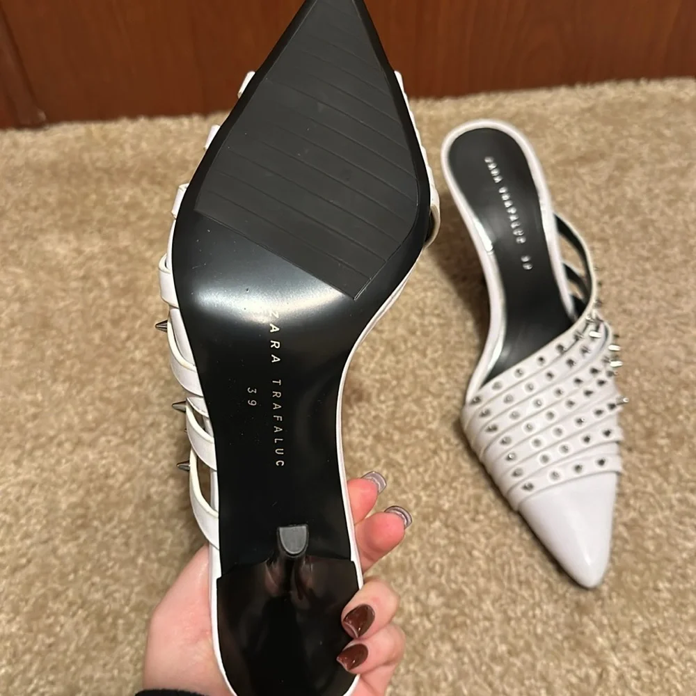Zara white studded heels - Picture 6 of 7